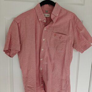 Frank & Oak Rue St-Viateur Men's Small Short Sleeve Salmon Button Down